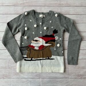 Carolyn Taylor Womens Petite Santa Holiday Sweater